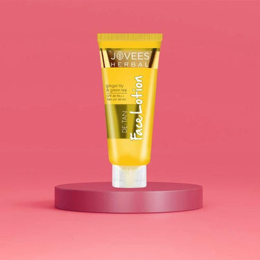 Jovees Herbal De-Tan Lotion SPF 40 PA++ For Hydrated and Glowing skin | Lightweight UVA/UVB Protection | Prevents Tanning and Pigmentation | All Skin Type 60ml